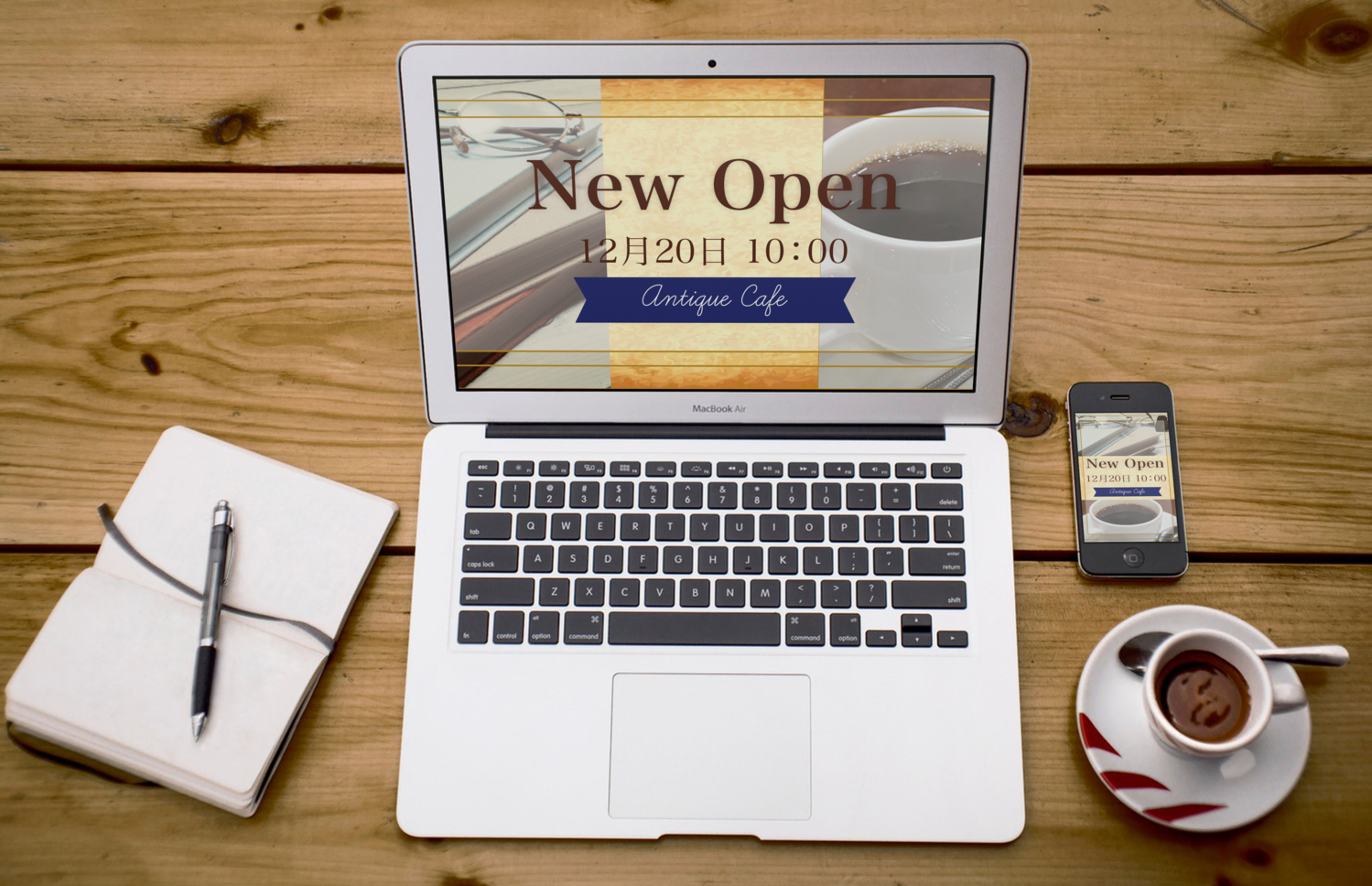 アンティークカフェモックアップ